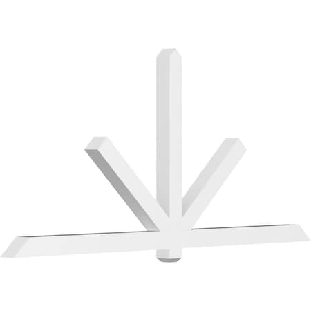 Ekena Millwork Kennewick Architectural Grade PVC Gable Bracket, 96"W x 44"H x 4"D x 4"F, 11/12 Pitch GBP096X44X0404KEN00